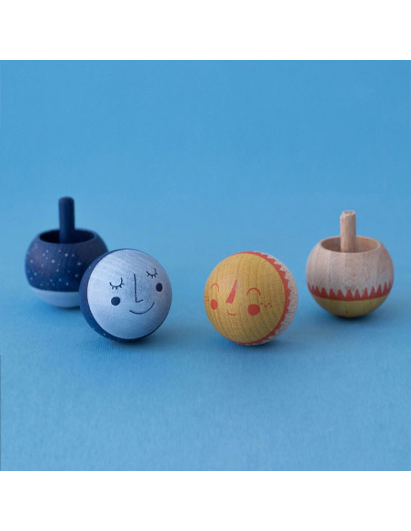 TOUPIE EN BOIS - LUNE