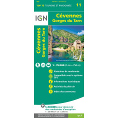 CARTE IGN CEVENNES GORGES DU TARN TOP 75011