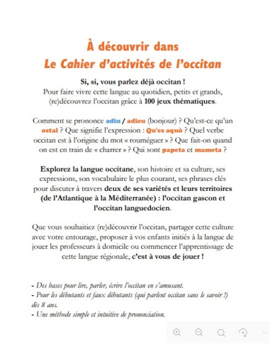 CAHIER D'ACTIVITES DE L'OCCITAN
