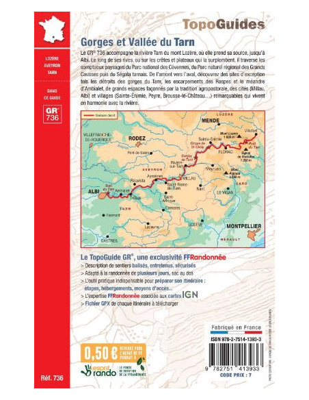 TOPO GUIDE GR736 GORGES ET VALLEE DU TARN