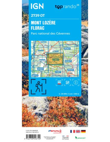 Carte IGN Mont Lozère - Florac