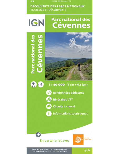 CARTE IGN PARC NATIONAL DES CEVENNES