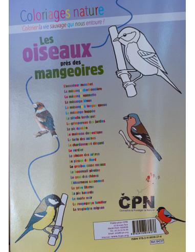 COLORIAGE LES OISEAUX DES MANGEOIRES