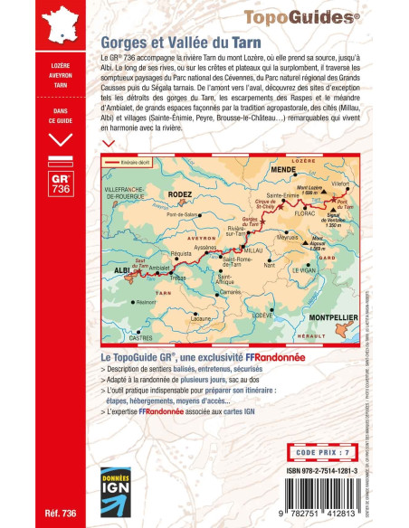TOPO GUIDE GR736 GORGES ET VALLEE DU TARN