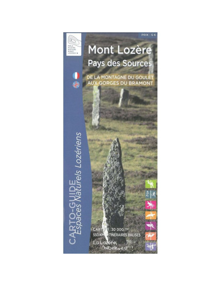 CARTO-GUIDE de la montagne du GOULET aux gorges du BRAMONT Mont-Lozère, pays des sources