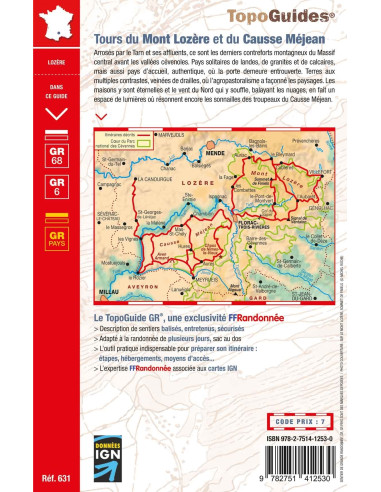 TopoGuide du tour du Mont Lozère GR 68 - tour du Causse Méjean GR 6
