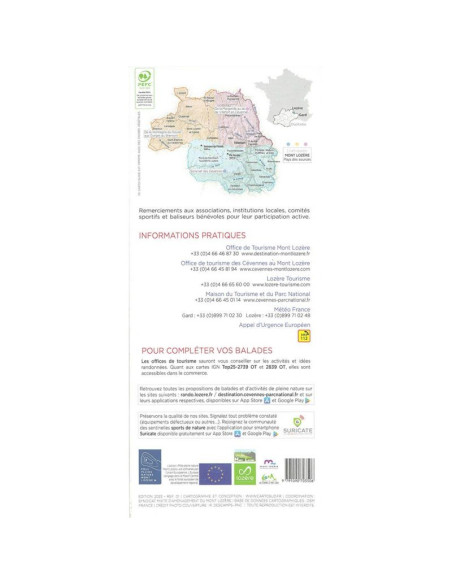 CARTO-GUIDE de la montagne du GOULET aux gorges du BRAMONT Mont-Lozère, pays des sources