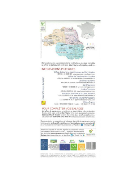 CARTO-GUIDE SOMMET DES CÉVENNES Mont-Lozère pays des sources