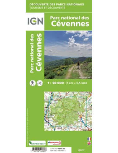CARTE IGN du PARC NATIONAL DES CEVENNES