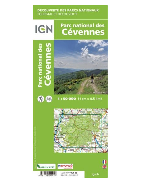 CARTE IGN du PARC NATIONAL DES CEVENNES